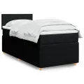 cadre de lit avec matelas Noir 90x190 cm Tissu