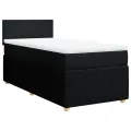 cadre de lit avec matelas Noir 90x190 cm Tissu