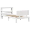Cadre de lit avec tête de lit sans matelas blanc 90x190 cm