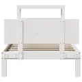 Cadre de lit avec tête de lit sans matelas blanc 90x190 cm