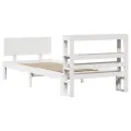 Cadre de lit avec tête de lit sans matelas blanc 90x190 cm