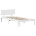 Cadre de lit avec tête de lit sans matelas blanc 90x190 cm