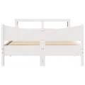 Cadre de lit avec tête de lit blanc 160x200 cm bois pin massif