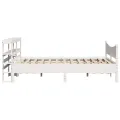 Cadre de lit avec tête de lit blanc 160x200 cm bois pin massif