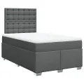 cadre de lit avec matelas Gris foncé 120x200cm Tissu