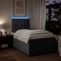cadre de lit avec matelas Gris foncé 120x200cm Tissu