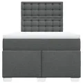 cadre de lit avec matelas Gris foncé 120x200cm Tissu