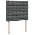 cadre de lit avec matelas Gris foncé 120x200cm Tissu