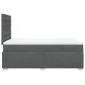 cadre de lit avec matelas Gris foncé 120x200cm Tissu