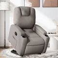Fauteuil inclinable taupe tissu