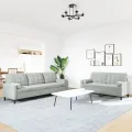 Ensemble de canapés 2 pcs et coussins et traversins velours