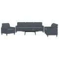Ensemble de canapés 3 pcs avec coussins Gris foncé Velours