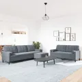 Ensemble de canapés 3 pcs avec coussins et traversins velours