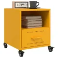 Table de chevet jaune moutarde 36x39x43,5 cm acier