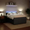 cadre de lit et matelas Gris foncé 140x200cm Velours