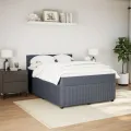 cadre de lit et matelas Gris foncé 140x200cm Velours