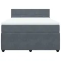 cadre de lit et matelas Gris foncé 140x200cm Velours