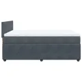 cadre de lit et matelas Gris foncé 140x200cm Velours