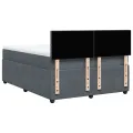 cadre de lit et matelas Gris foncé 140x200cm Velours