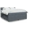 cadre de lit et matelas Gris foncé 180x200cm Velours