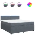 cadre de lit et matelas Gris foncé 180x200cm Velours