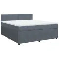 cadre de lit et matelas Gris foncé 180x200cm Velours