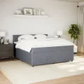 cadre de lit et matelas Gris foncé 180x200cm Velours