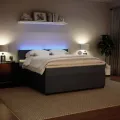 cadre de lit et matelas Gris foncé 180x200cm Velours