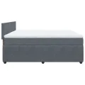 cadre de lit et matelas Gris foncé 180x200cm Velours