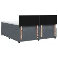 cadre de lit et matelas Gris foncé 180x200cm Velours