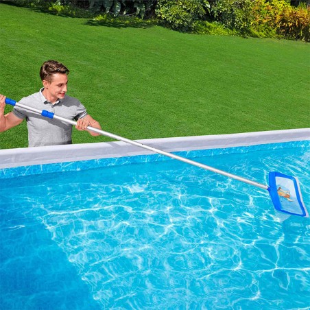 Bestway Palo Aluminio Piscina Telescopio 457 cm Retractilado Jardin 58