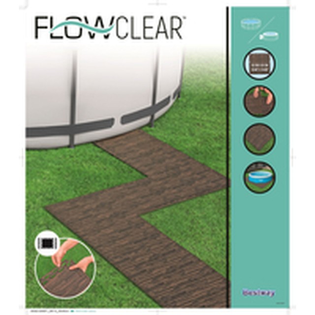 Bestway Pavimento Piscina Foam Stile Legno Retrattile 12 Pezzi 50x50 c