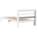 Cadre de lit sans matelas blanc 90x200 cm bois de pin massif