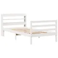 Cadre de lit avec tête de lit sans matelas blanc 90x190 cm