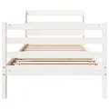 Cadre de lit avec tête de lit sans matelas blanc 90x190 cm