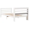 Cadre de lit avec tête de lit sans matelas blanc 90x190 cm
