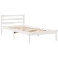 Cadre de lit avec tête de lit sans matelas blanc 90x190 cm