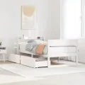 Cadre de lit sans matelas blanc 90x200 cm bois de pin massif