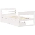 Cadre de lit sans matelas blanc 90x200 cm bois de pin massif