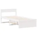 Cadre de lit sans matelas blanc 90x200 cm bois de pin massif