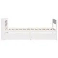 Cadre de lit sans matelas blanc 90x200 cm bois de pin massif