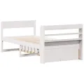 Cadre de lit sans matelas blanc 90x200 cm bois de pin massif