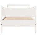 Cadre de lit avec tête de lit blanc 90x200cm bois de pin massif