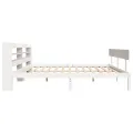 Cadre de lit sans matelas blanc 180x200 cm bois massif de pin