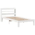Cadre de lit avec tête de lit sans matelas blanc 90x190 cm