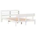 Cadre de lit sans matelas blanc 120x200 cm bois de pin massif
