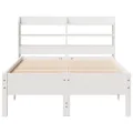 Cadre de lit sans matelas blanc 120x200 cm bois de pin massif