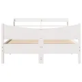 Cadre de lit avec tête de lit blanc 120x190 cm bois pin massif