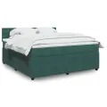 cadre de lit et matelas Vert foncé 180x200cm Velours