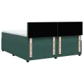cadre de lit et matelas Vert foncé 180x200cm Velours